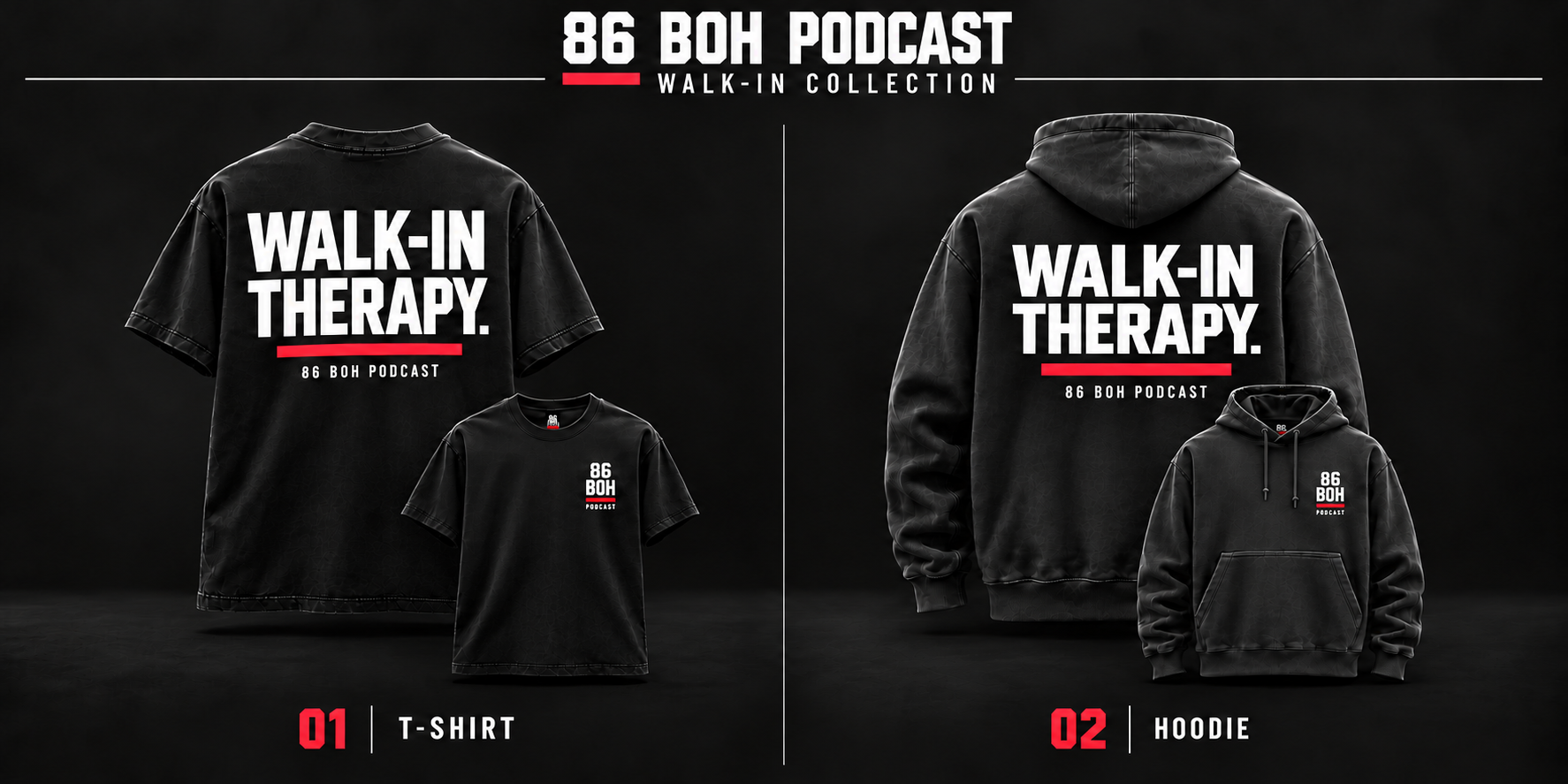 Camiseta Walk-In Therapy: diseño frontal y de espalda